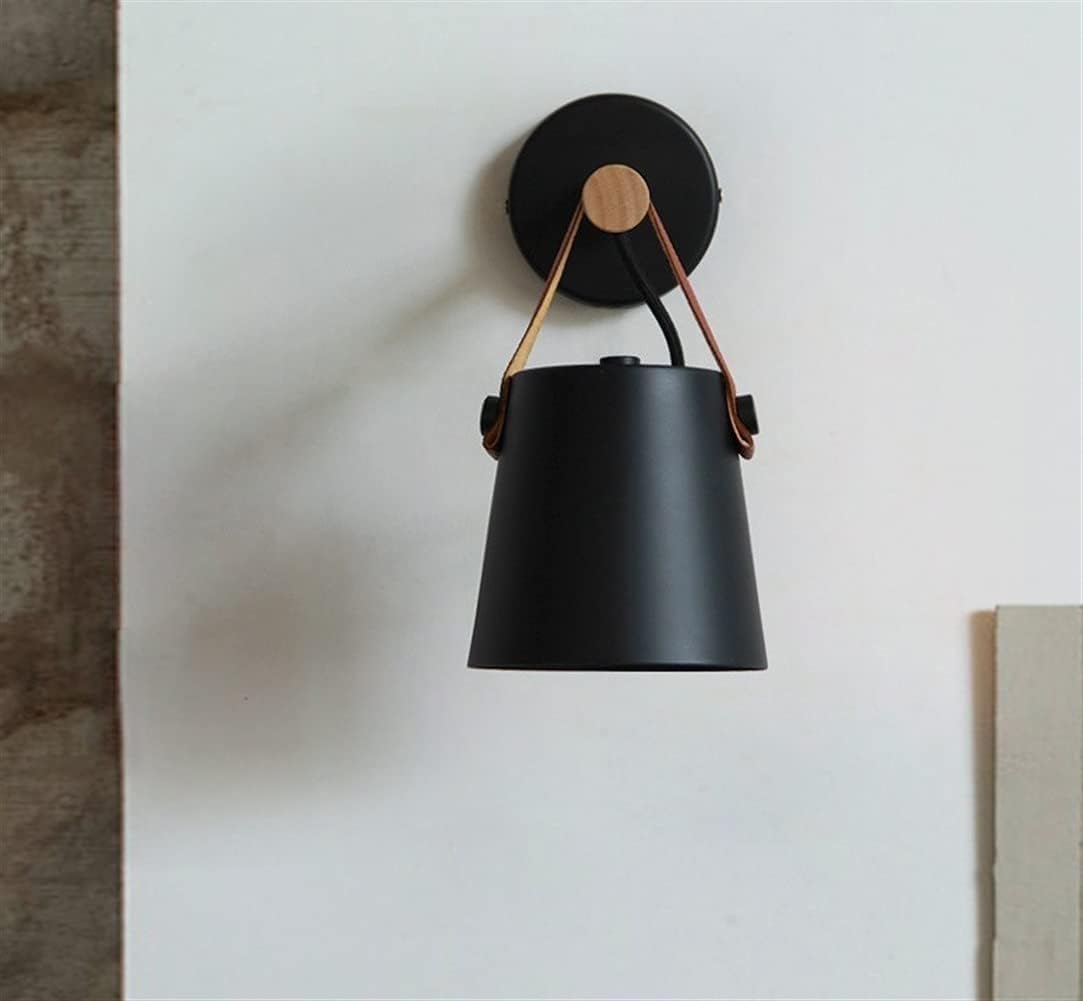 Indoor Wall Lamp Wrought Iron Wooden Wall Sconce Bedroom Restaurant Wall Mount Lighting Fixture Decoration,Modern Chandelier, Black, cy-0114