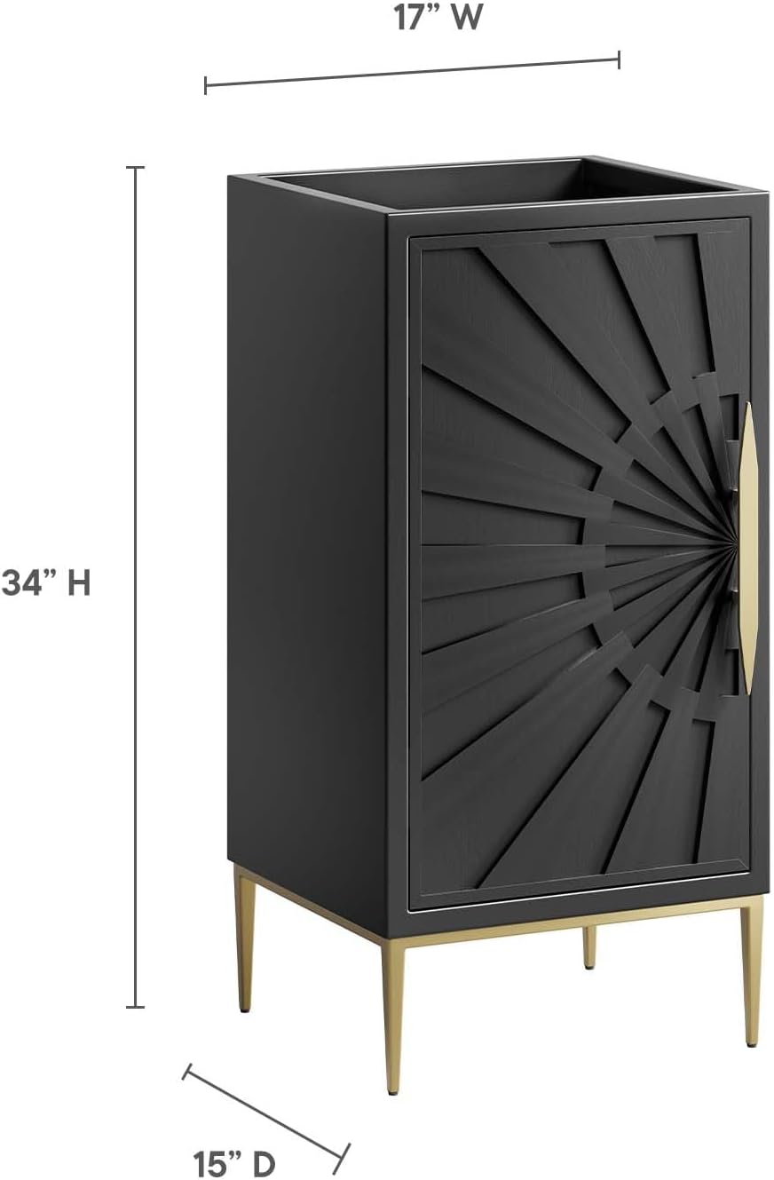 Modway Awaken Bathroom Vanity Cabinet, 18', Black