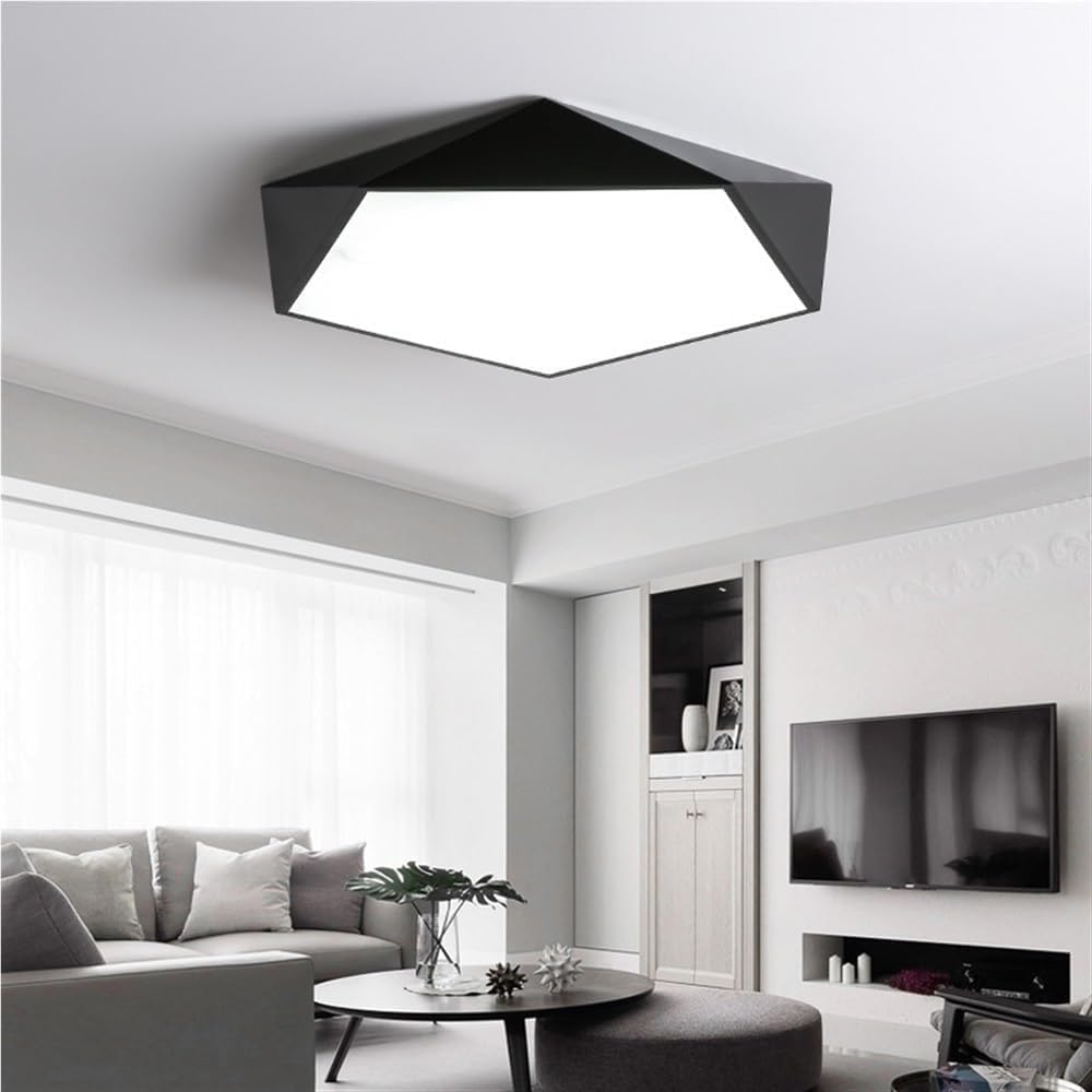 Ultra-Thin Modern Minimalist Nordic Wrought Iron Ceiling Lamp Soft Ambient Lighting Fixture for Bedroom Study Living Room Dining Room Kitchen Hallway Corridor Aisle Pendant(Black,White light)
