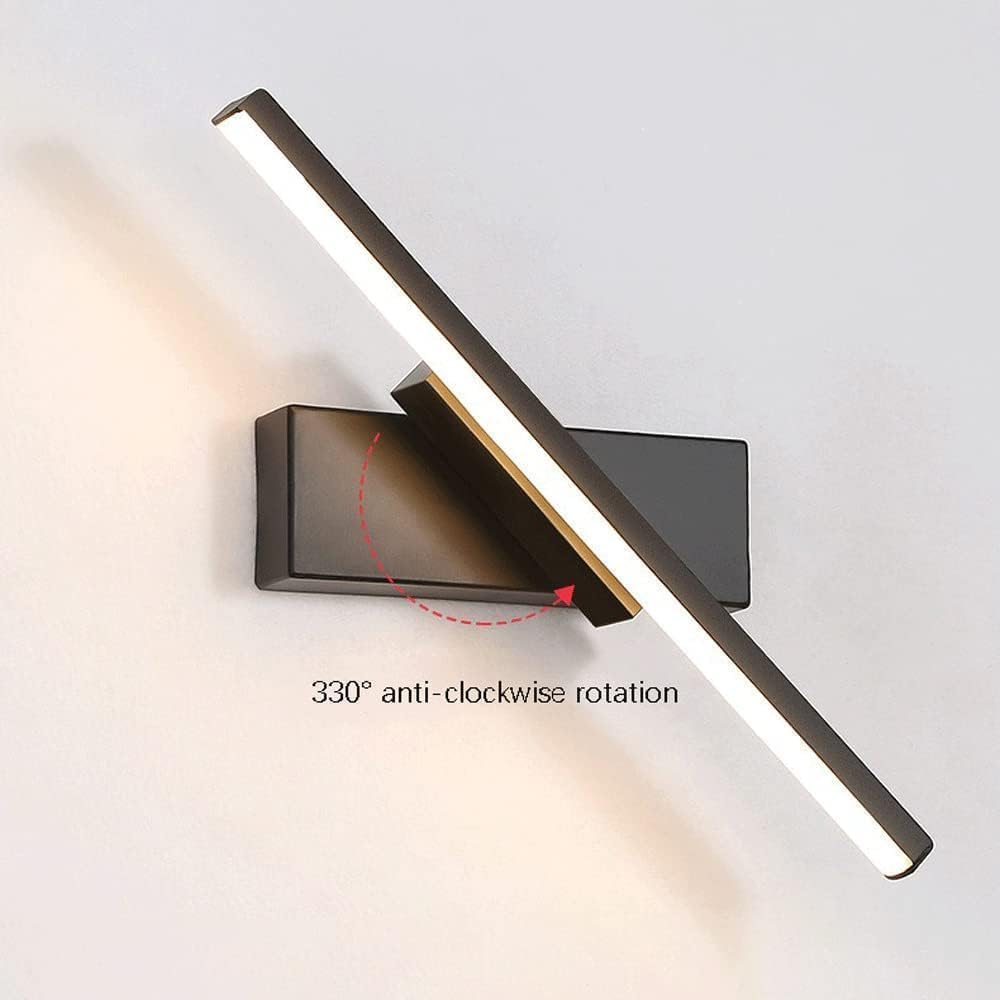 330 Rotatable LED Wall Light Bar Black Bathroom Fixtures Over Mirror 7W Long Linear Bedroom Sconce Modern Office Reading,Chandelier