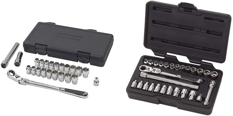 GEARWRENCH 23 Pc. 3/8' Drive Pass Thru® 6 Point Standard SAE/Metric Mechanics Tool Set - 893823 and GEARWRENCH 27 Pc. 1/4' Drive Pass Thru® 6 Point Standard SAE/Metric Mechanics Tool Set - 891427
