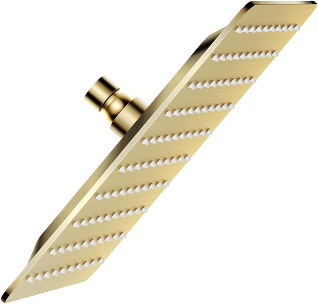 VBFF-Shower Head,rain shower head, 8 inch- Square Shower Head, 1.8 GPM Flow Rate, rainfall showerhead,VBFF07 (Brushed Gold)