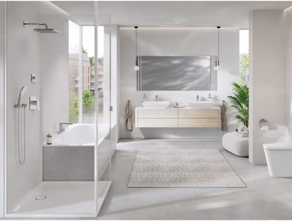 Grohe 1053770000 Cubeo Pressure Balance Valve Shower Trim Kit, StarLight Chrome