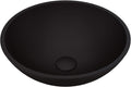 Vigo Vessel Sink Matte Black - 17' Artistic Round Bowl Sink for Bathrooms, Tempered Glass Above Counter Bathroom Sink with NonStickShield, QuickDrain & TempGuard, Modern Luxury Design