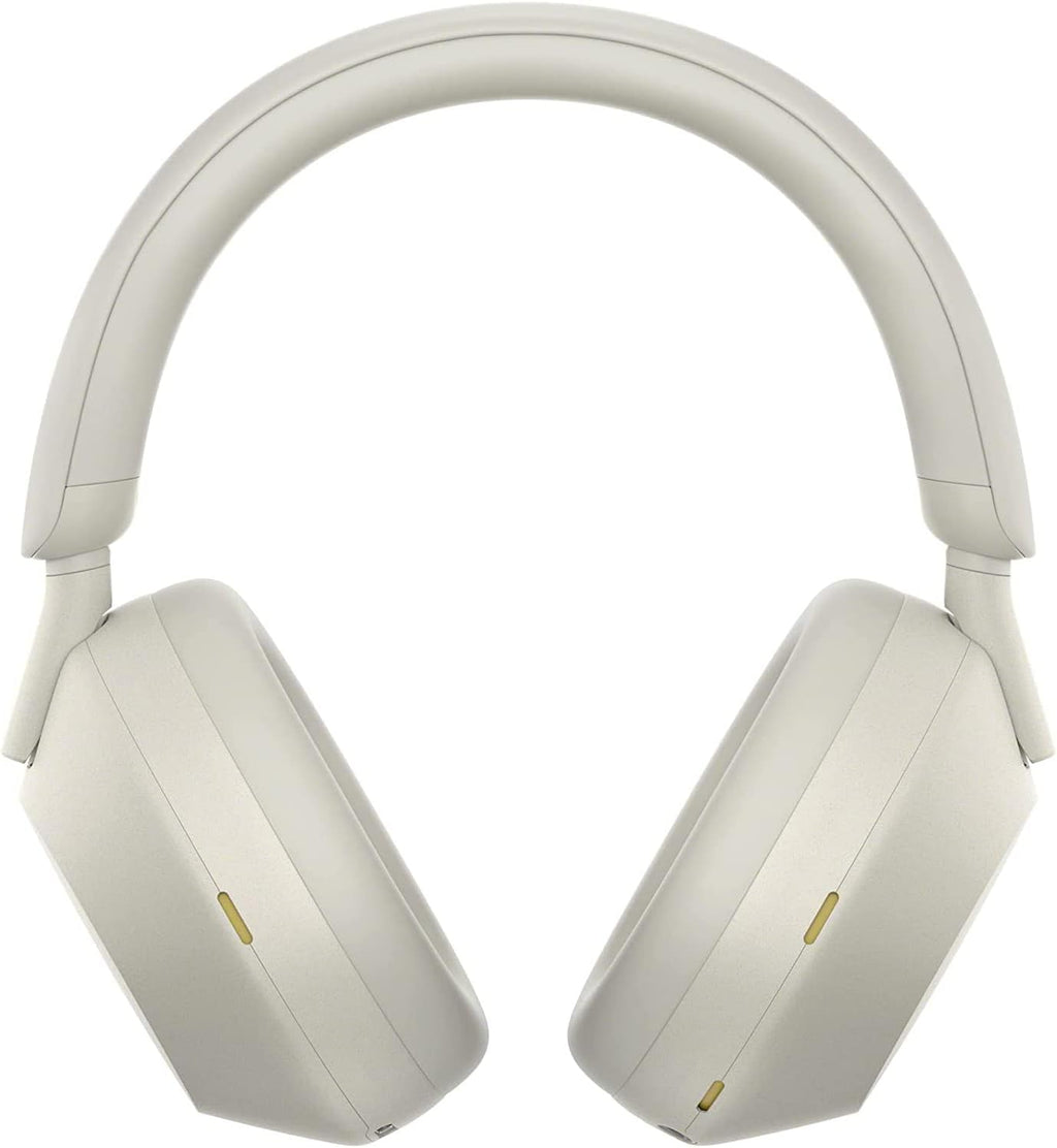 Sony WH-1000XM5 Wireless Industry Leading Noise Canceling Headphones, Silver Bundle with Deco Gear Wood Headphone Display Stand and Protective Travel Carry Case