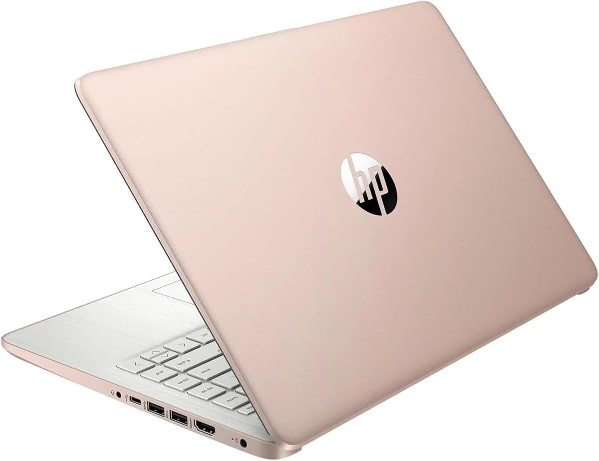 HP 14-inch Laptop for Business - Ultral Light Laptop for Student, Windows 11 Pro & Microsoft Office Lifetime & Free CD/DVD Drive, Intel Quad-Core N4120, 8GB RAM, 128GB eMMC + 256GB Micro SD, Rosegold