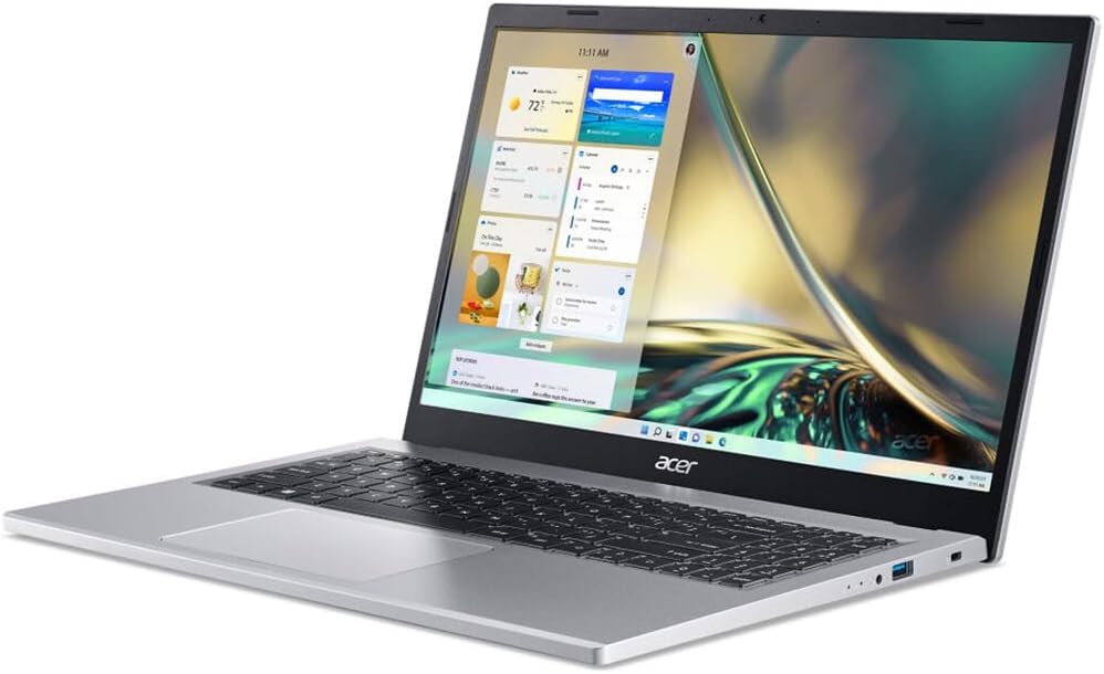 Acer 2025 Laptop | Aspire 3 | 15.6' 1920x1080 Touch IPS | AMD-4 Core Ryzen 5 7520U | 16GB LPDDR5 | 4TB SSD | Windows 10 Home | Wi-Fi 6E - BT 5.1 - Backlit KB - 720p HD Camera - Pure Silver