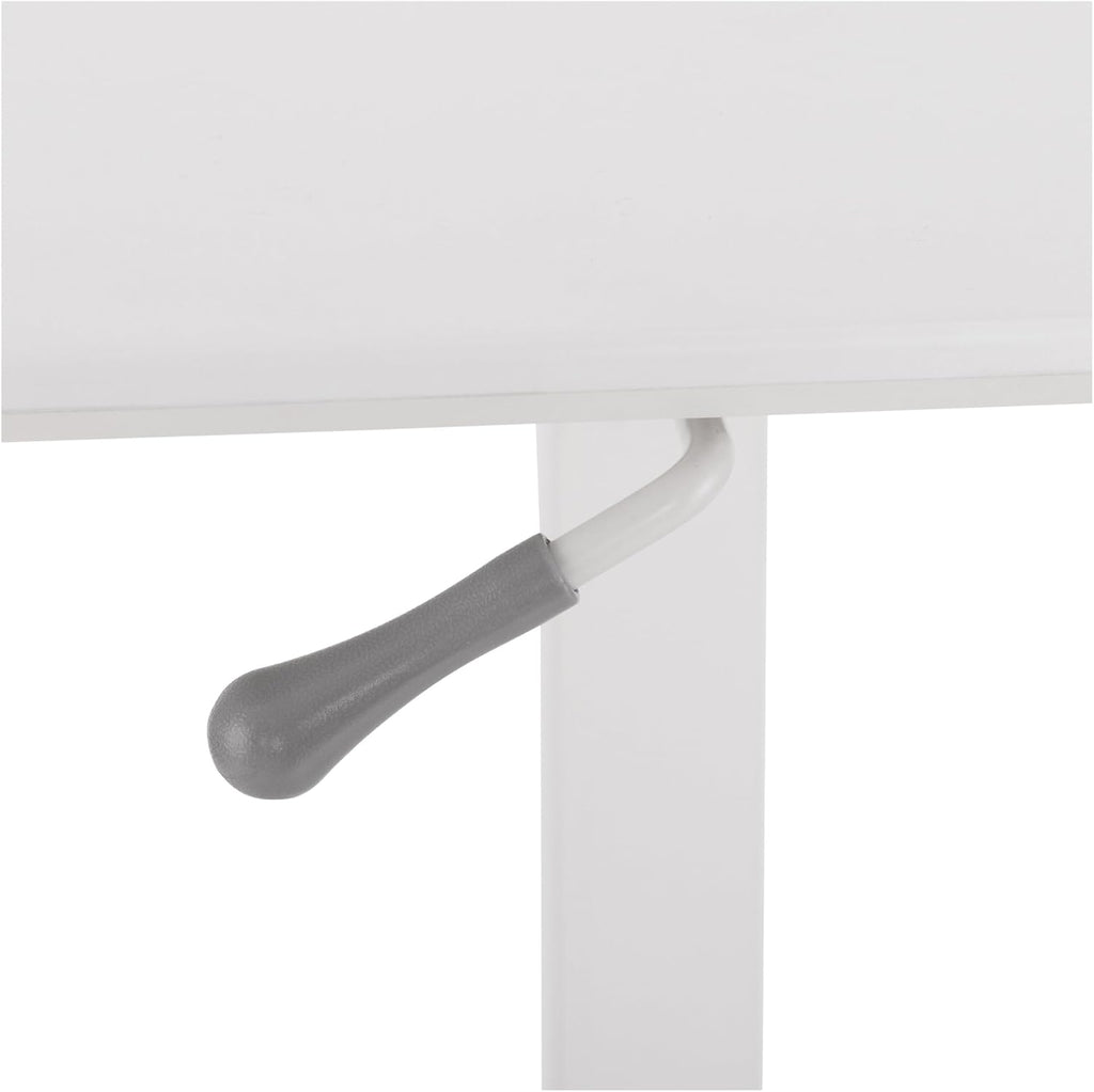 Seville Classics Airlift Height Adjustable Pneumatic Laptop Sit Stand Desk Mobile Rolling Cart, Computer Workstation for Home Office, Classroom, White, 25.6' Desktop