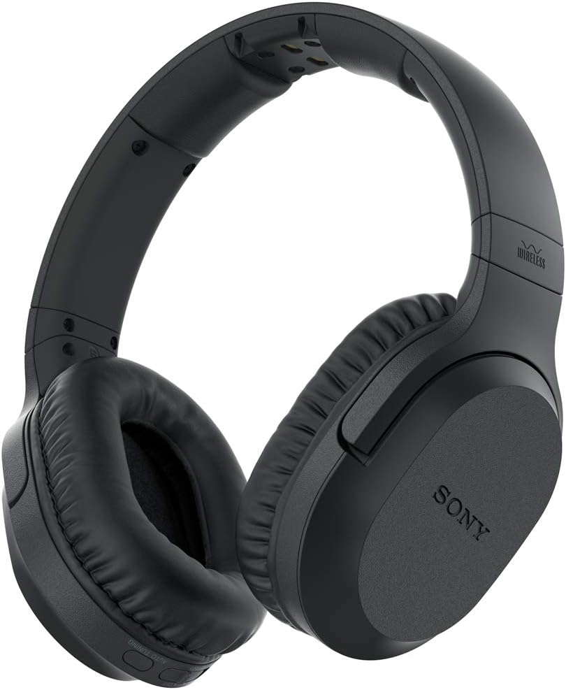 Sony WH-RF400 Wireless Home Theater Headphones Black Bundle with Tech Smart USA Audio Entertainment Essentials Bundle and 1 YR CPS Enhanced Protection Pack