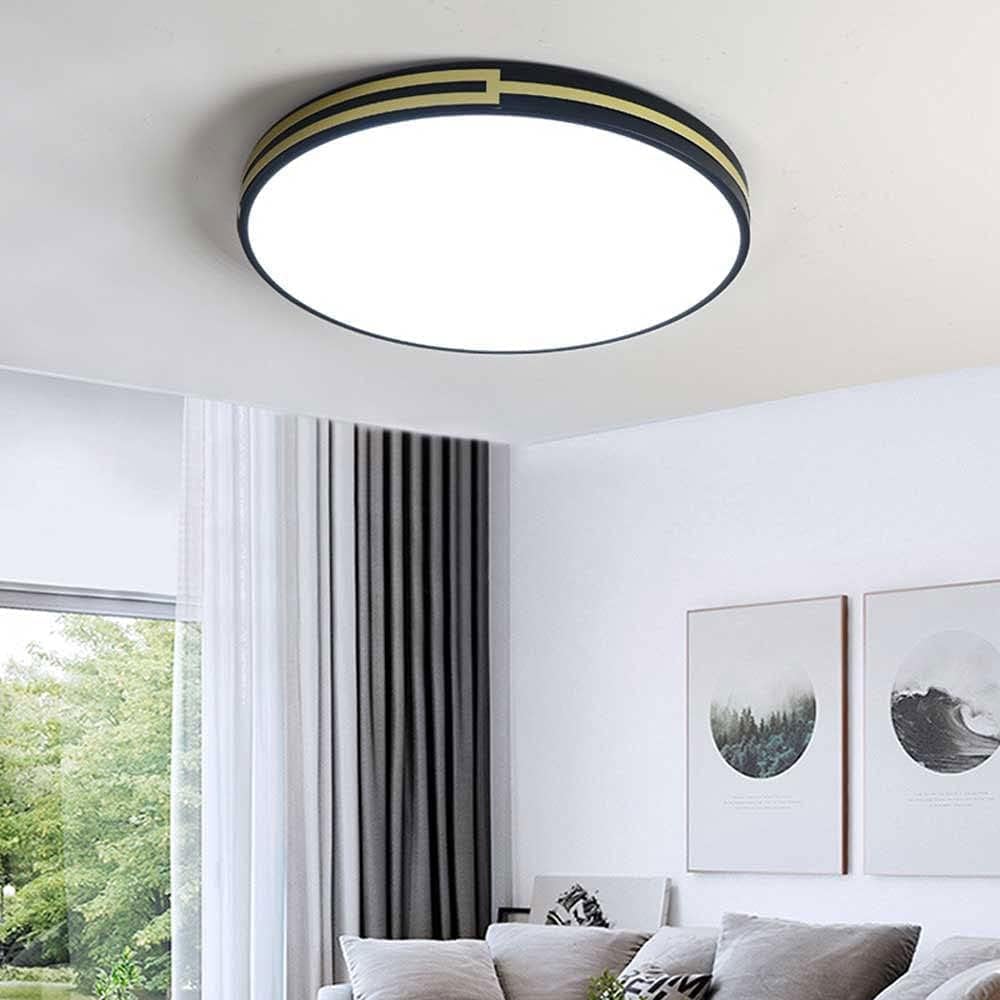 Japanese Style Wrought Iron Ceiling Lamp 3-Color Dimming Ceiling Light Black Flush Mount Ceiling Light Living Room Bedroom Corridor Decorative Lighting Fixtures