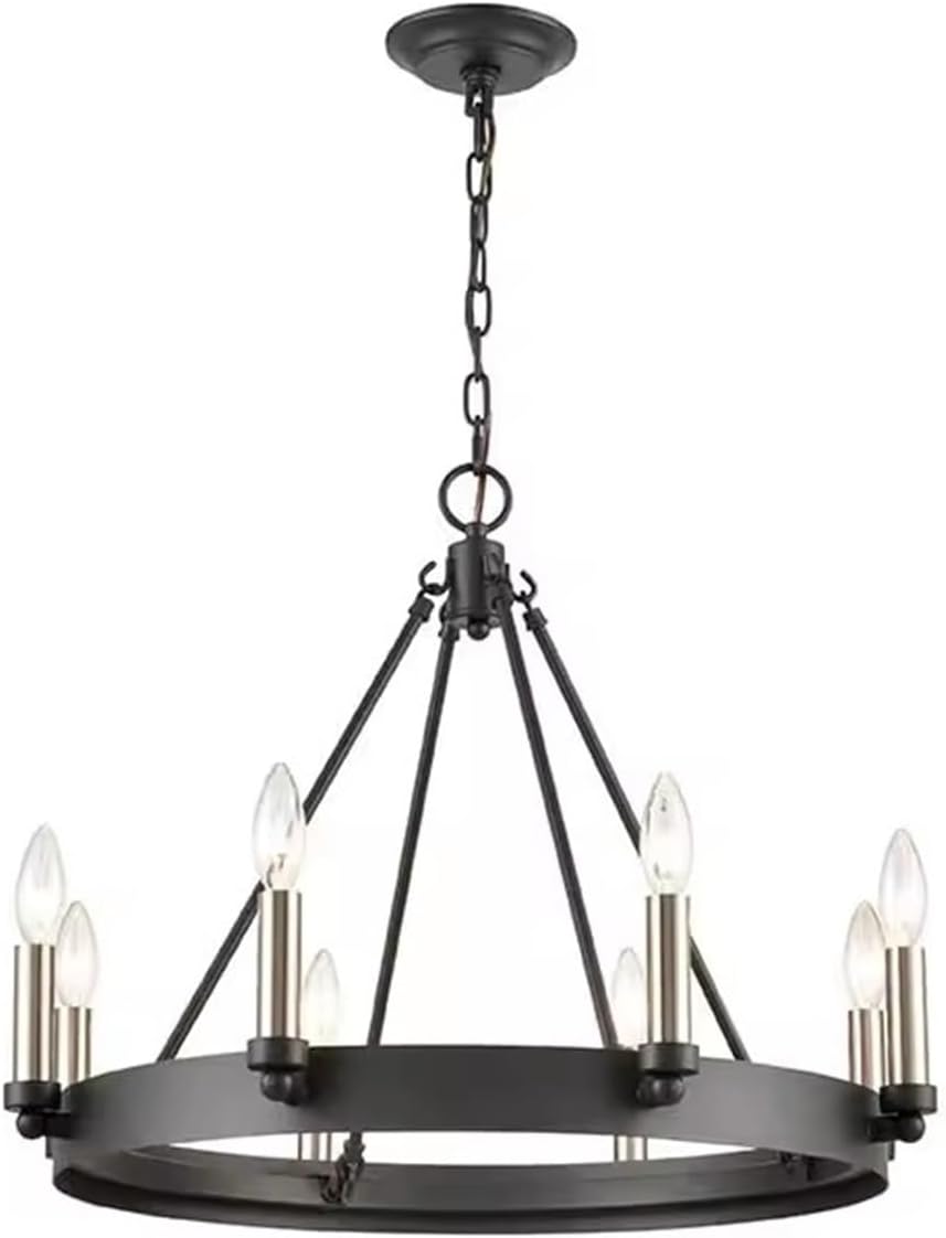 Industrial Vintage Black Chandelier for Kitchen Bedroom Living Room Indoor Lighting Retro Wrought Iron Antique Pendant Lights,Dining Light Fixtures