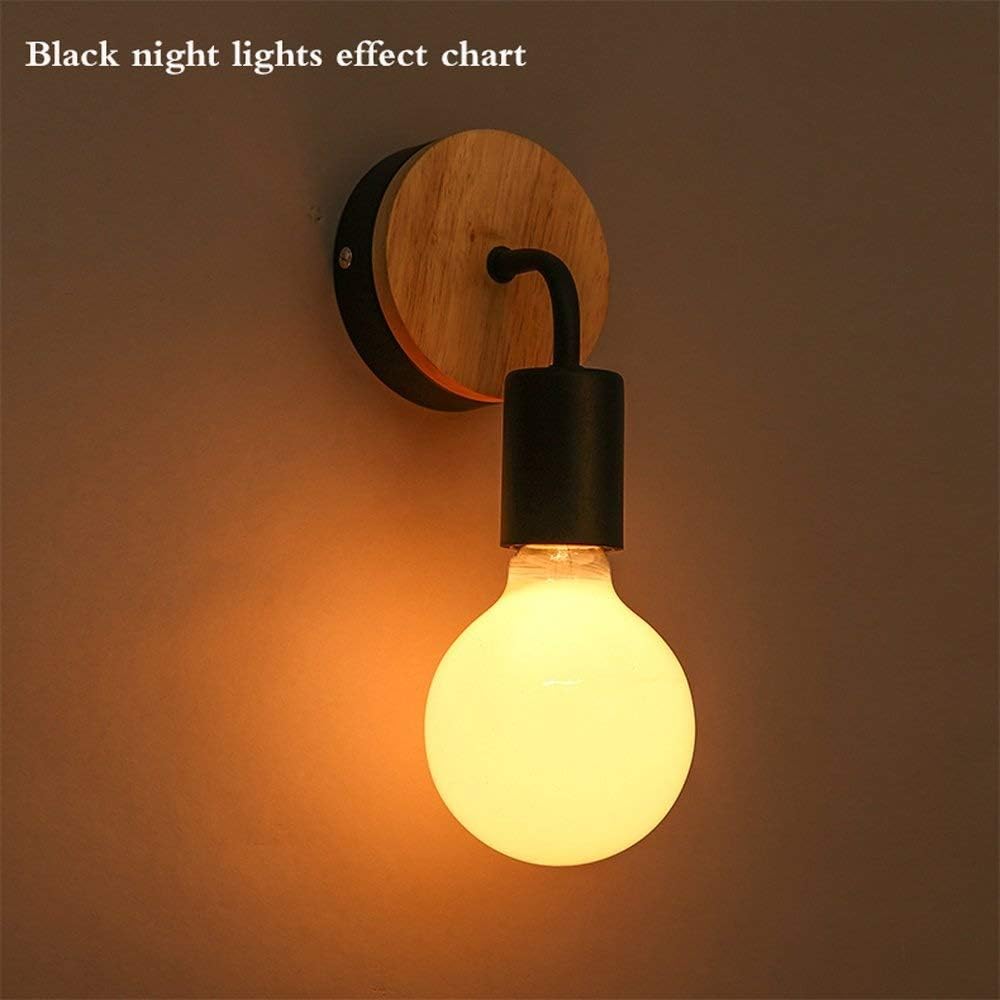 Demeanor Wall Sconces, Scandinavian Style Wrought Iron/Wooden Wall Lamp Simple Black and White Classic Colour Living Room Bedroom Wall Light Bathroom Mirror Front Wall Spotlight Modern Chandeli
