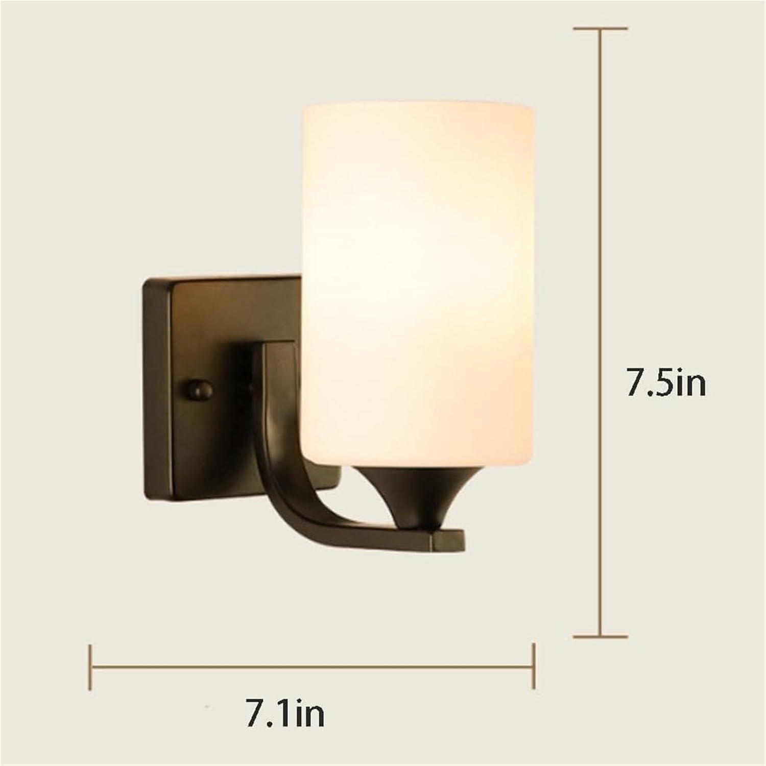 1/2-Light Modern Wall Sconces, Mid-Century Indoor Wall Lamps with Wrought Iron Painted Body, Vintage Industrial Vanity Wall Light Fixture for Bedroom, Living Room, Hallway, Bathroom(7.1in)