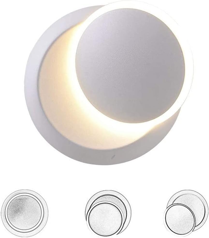 Wall Lights,Led 5W Modern Wrought Iron Wall Lamp Adjustable Rotatable 350 Degree Direction Lighting Fixtures for Living Room Bedroom Bathroom Stairs Hallway, Warm White