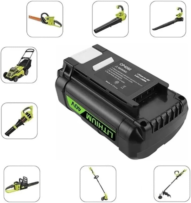 40V 6.0Ah High Power Lithium Battery Compatible for Ryobi Tools Lawn Mower RY40200 OP4050 OP4026 RY40430(12.8Ah 1)