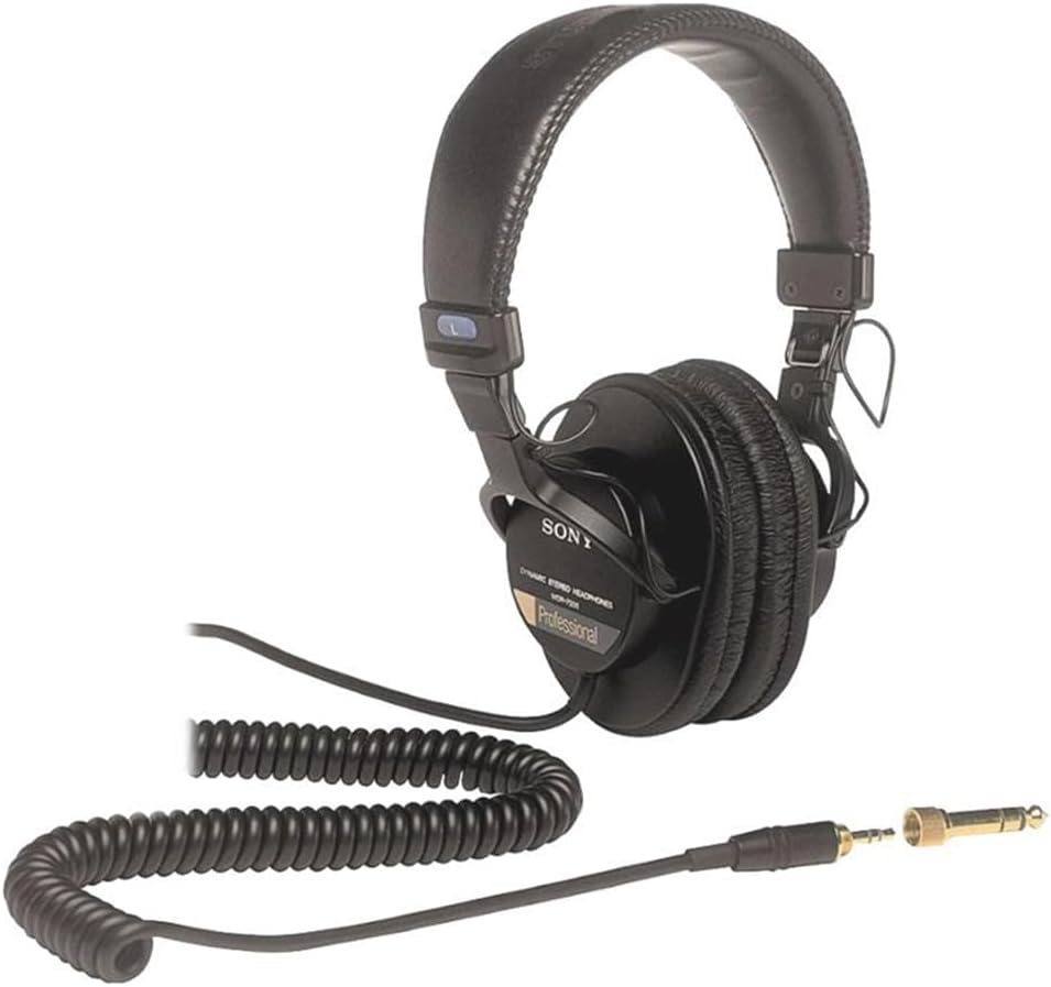 Sony MDR7506 Professional Large Diaphragm Headphones Bundle with Headphone Case Black