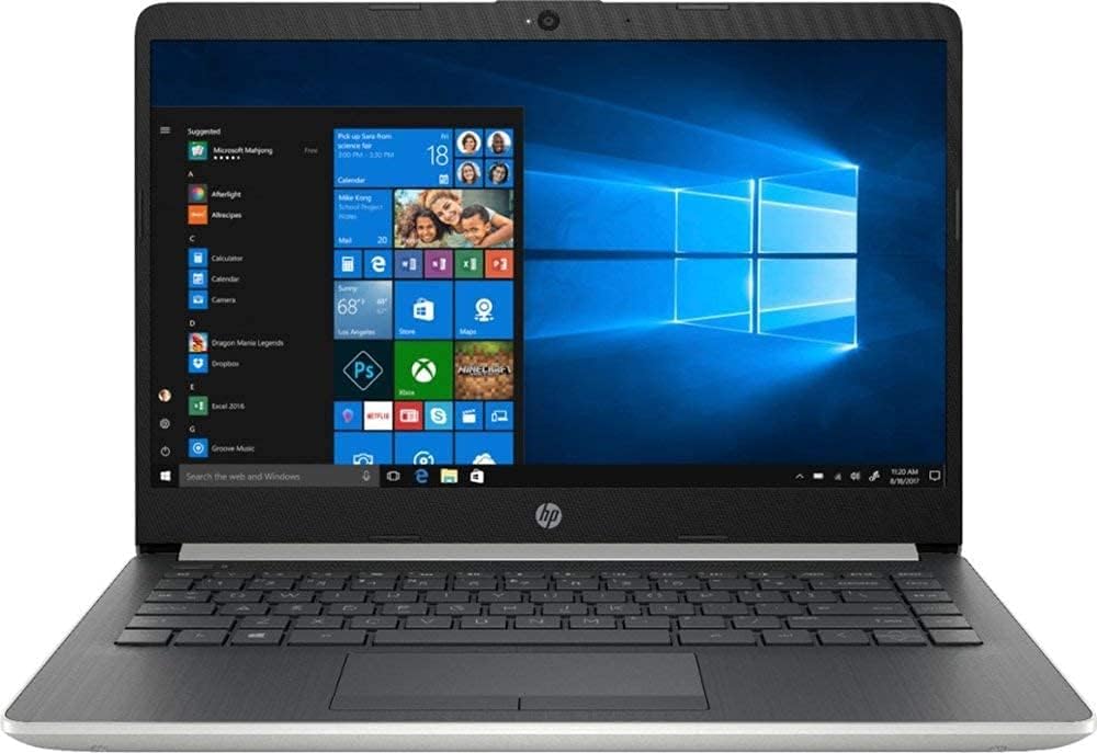 HP 2019 14' Laptop (Intel Pentium Gold 2.3GHz, Dual Cores, 4GB DDR4 RAM, 128GB SSD, Wi-Fi, Bluetooth, HDMI, Windows 10 Home) (Ash Silver) (14-CF0012DX)