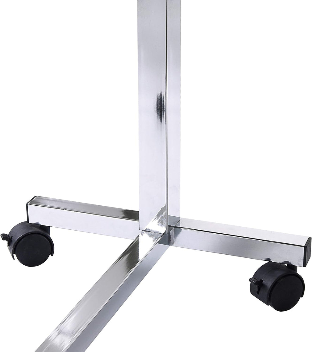 Vaunn Medical Pneumatic Adjustable Tilt Overbed Bedside Table with Wheels for Hospital and Home Use