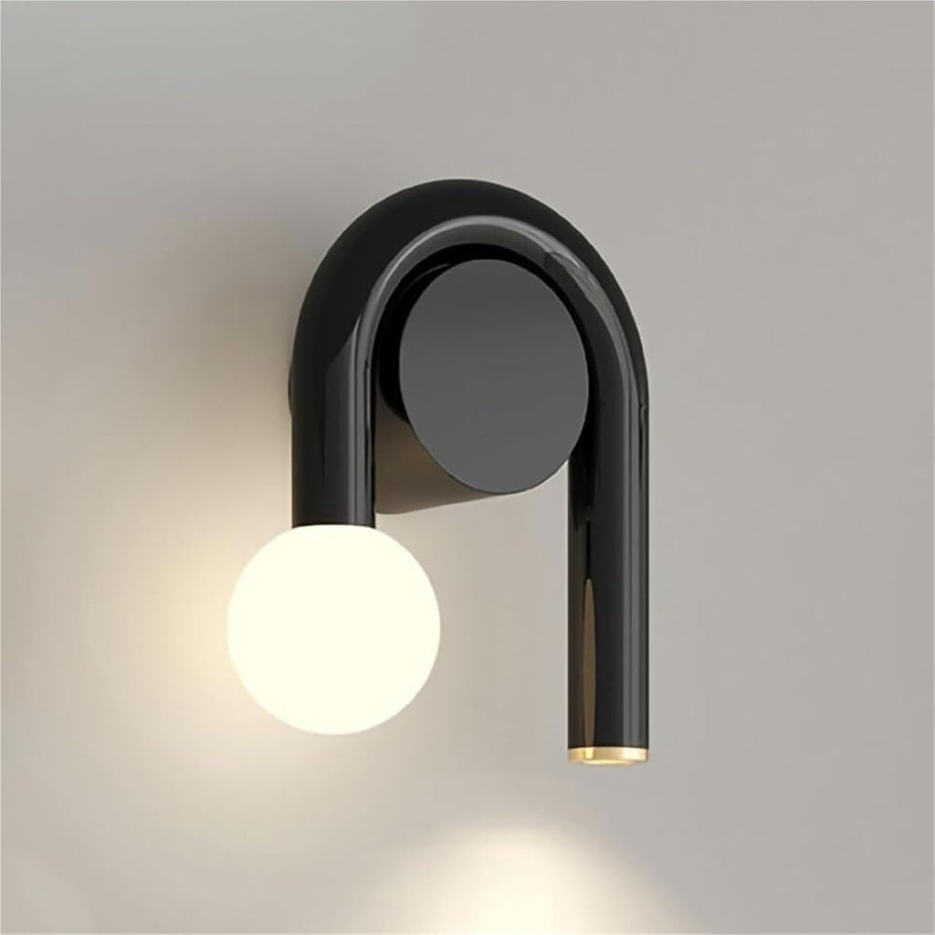 Wall Light Fixtures Wrought Iron LED Wall Sconce 12W Decorative Wall Lamp for Bedroom Living Room Corridor and Indoors(Black)