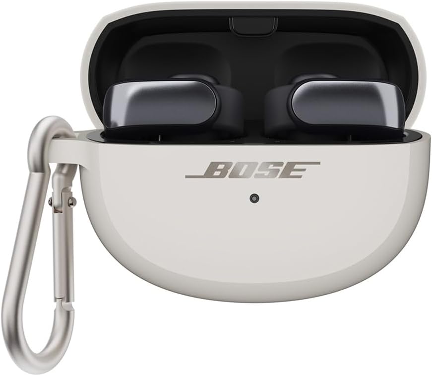 Bose Ultra Open Earbuds with Immersive Audio, Open Ear Wireless Clip on Earbuds for Comfort, OpenAudio for Awareness, Bundle Silicone Case Cover for Ultra Open Earbuds (Moonstone Blue)
