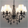 Wall Lighting Fixtures American Style Minimalist Candle Chandelier European Style Vintage Crystal Pendant Light Wrought Iron Ceiling Lighting Fixture Lamp for Dining Room Bathroom Foyer Living Room(Bl