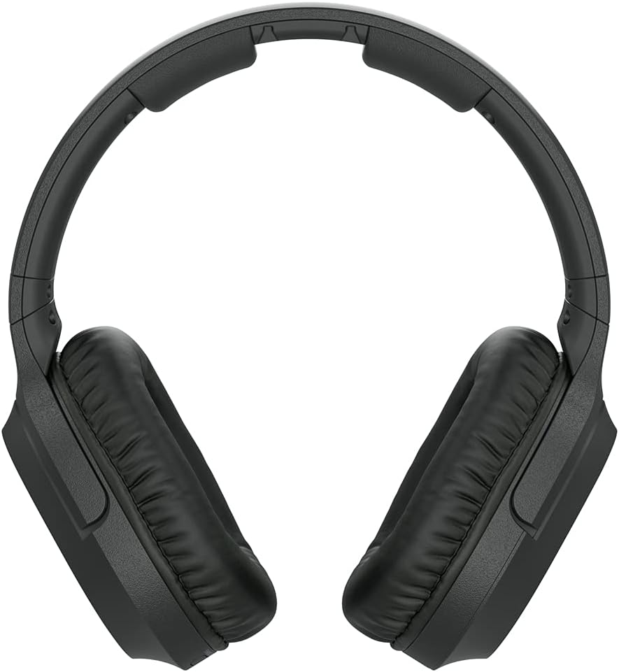Sony WH-RF400 Wireless Home Theater Headphones Black Bundle with Tech Smart USA Audio Entertainment Essentials Bundle and 1 YR CPS Enhanced Protection Pack