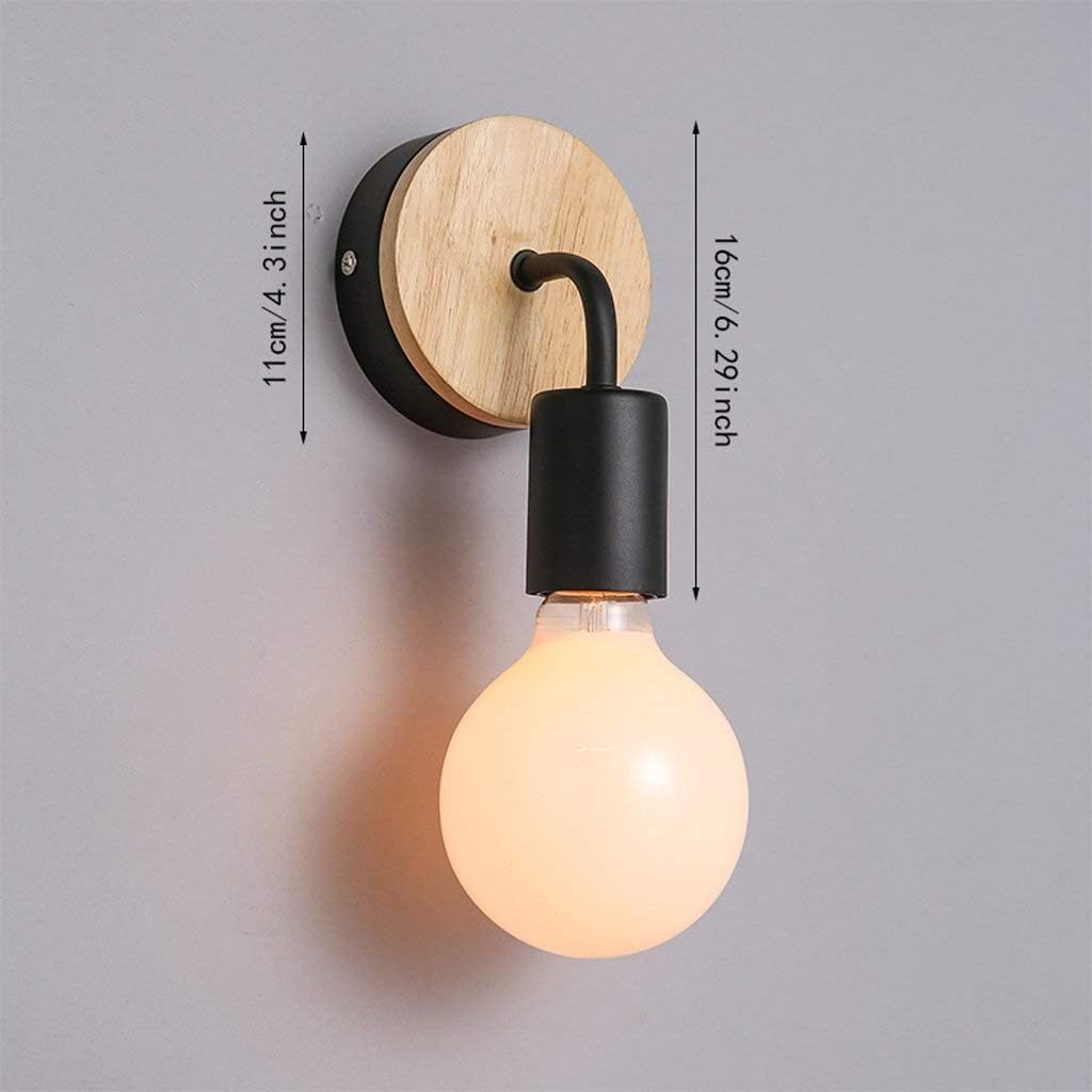 Wall Mounted Light Scandinavian Style Wrought Iron/Wooden Wall Lamp Simple Black and White Classic Colour Living Room Bedroom Wall Light Bathroom Mirror Front Wall Spotlight Reading Light
