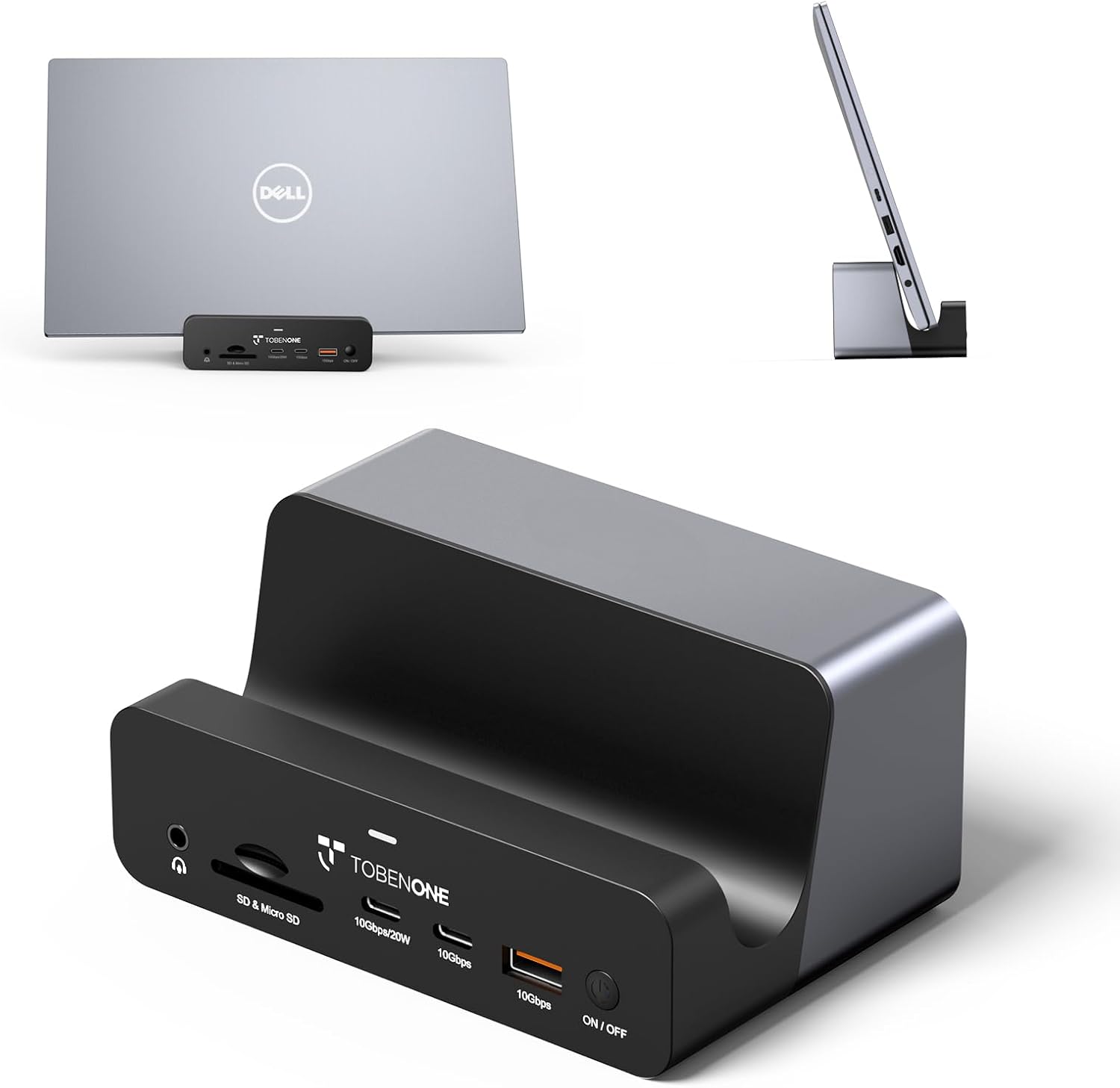 TobenONE 18-in-1 Triple 4K@60Hz Monitor Docking Station with 150W Power Supply, USB C Laptop Docking Station Stand(Single 4K@144Hz), 2.5Gbps Ethernet, 2 HDMI & DP, 8 USB, for Windows&ChromeOS