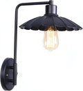 European Wall Light Retro Loft Wall Lamp V-intage Wrought Iron Lampshade Lighting Fixture Bedroom Bedside Living Room Study Cafe Dining Room Lamp Chandelier(Black)