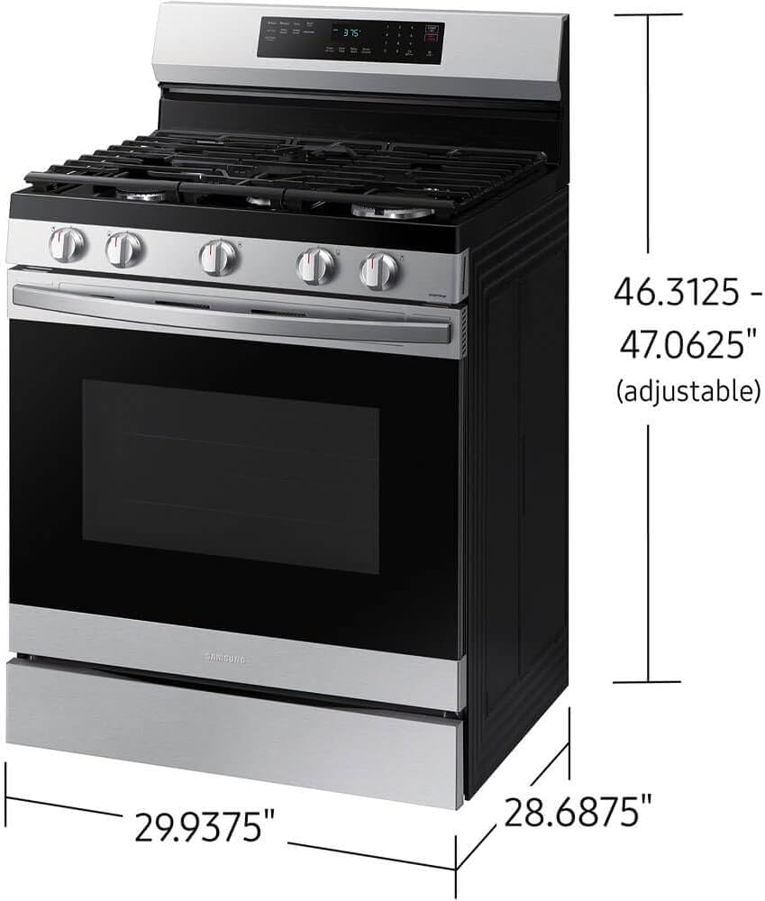 Samsung 6.0 Cu. Ft. Smart Freestanding Gas Range with No Pre-heat Air Fry & Convection, Stainless Steel, NX60A6511SS/AA