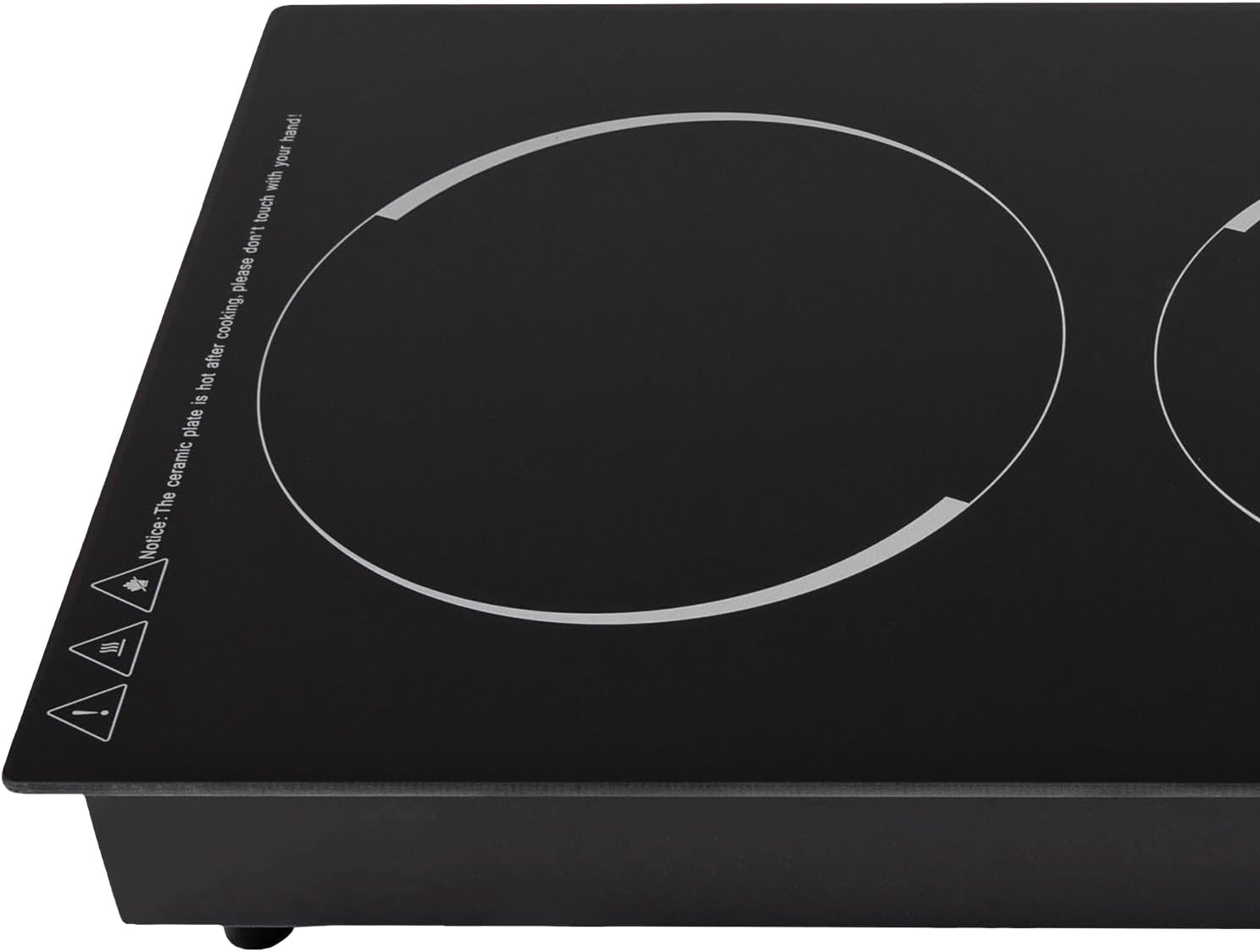 Double Induction Cooktop Burner, 900 & 1200W Burner Induction Cooker Cooktop with 9 Power Levels Timer & Overheat Protection Portable Electric Countertop Burner for Kitchen Cabin Office Studio Etc