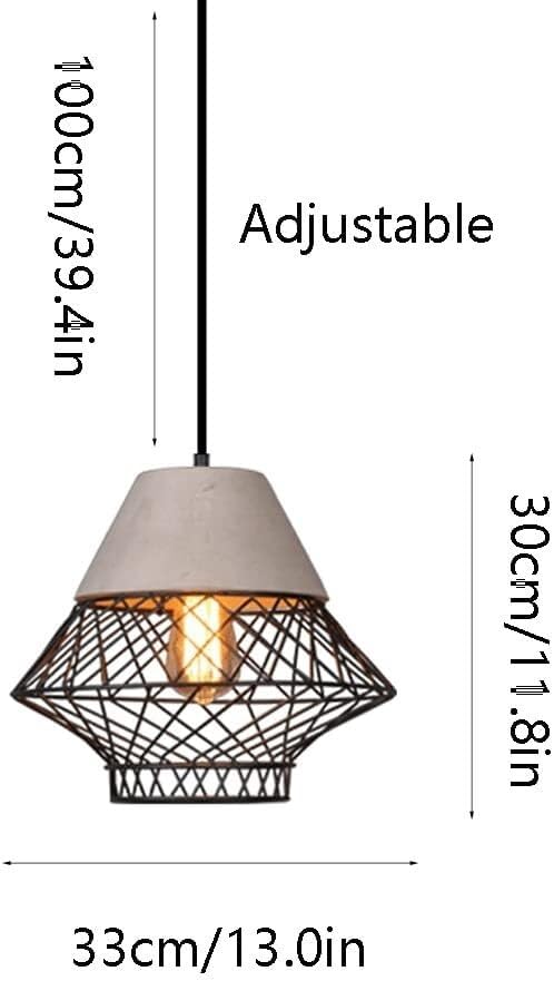 Modern Ceiling Light Chaner Wrought Iron Simple Pendant Light Minimalist Industrial Fixture Farmhouse Lighting Fixture Single Head Small Hanging Light(Black)