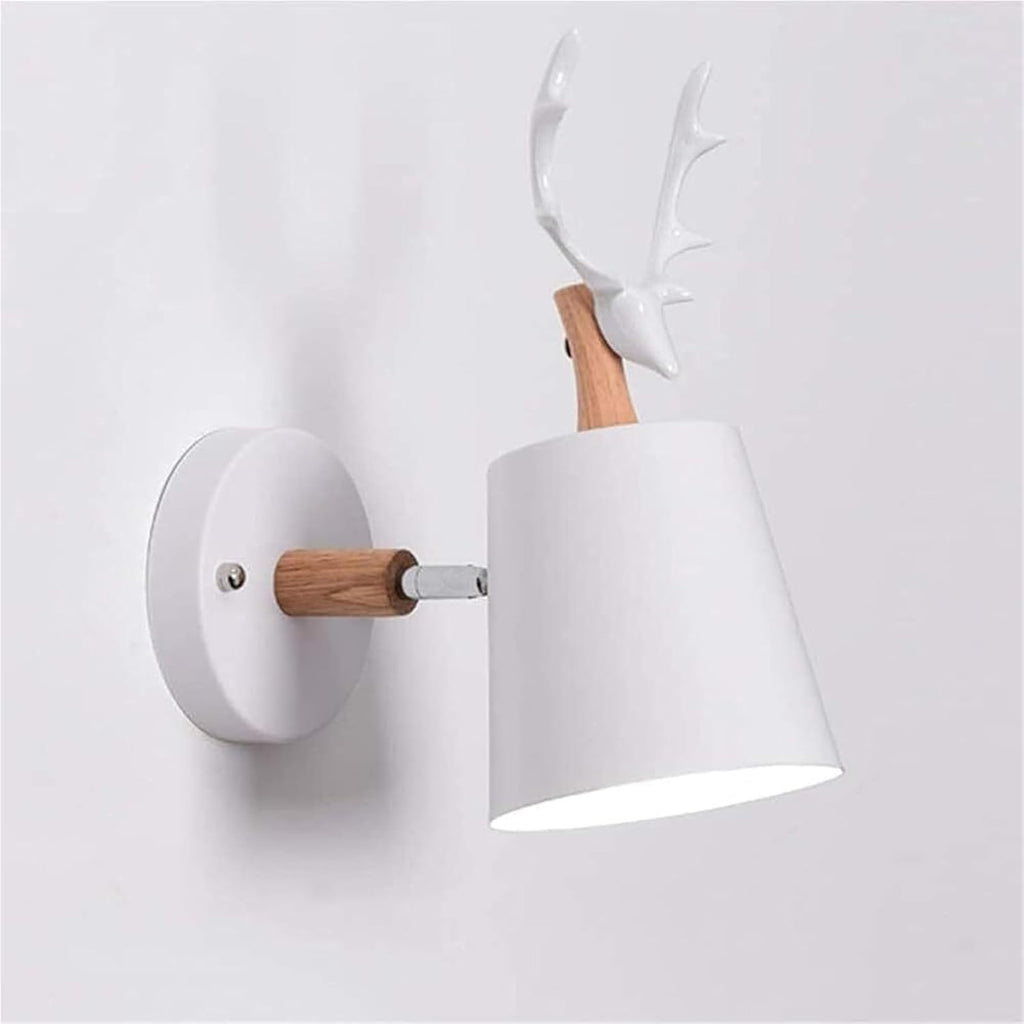 Wall Light Modern Wall Lamp Black Wrought Iron Shade Simple Wall Mount Light Indoor Sconces Home Decor Lamp Chandelier Light Fixture(White)