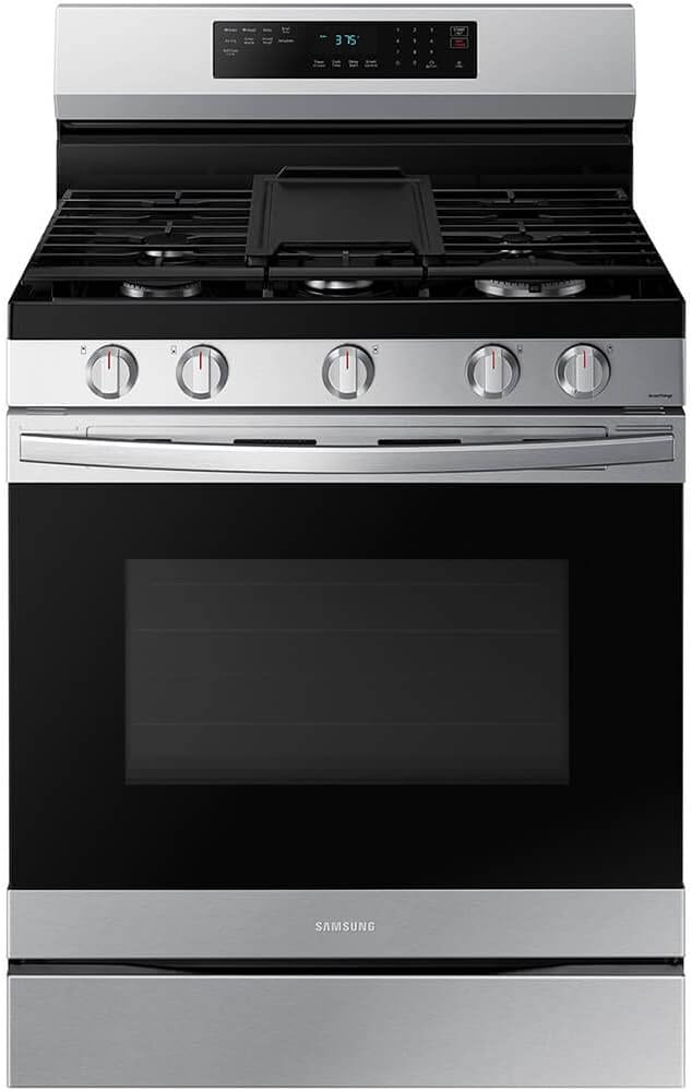 Samsung 6.0 Cu. Ft. Smart Freestanding Gas Range with No Pre-heat Air Fry & Convection, Stainless Steel, NX60A6511SS/AA