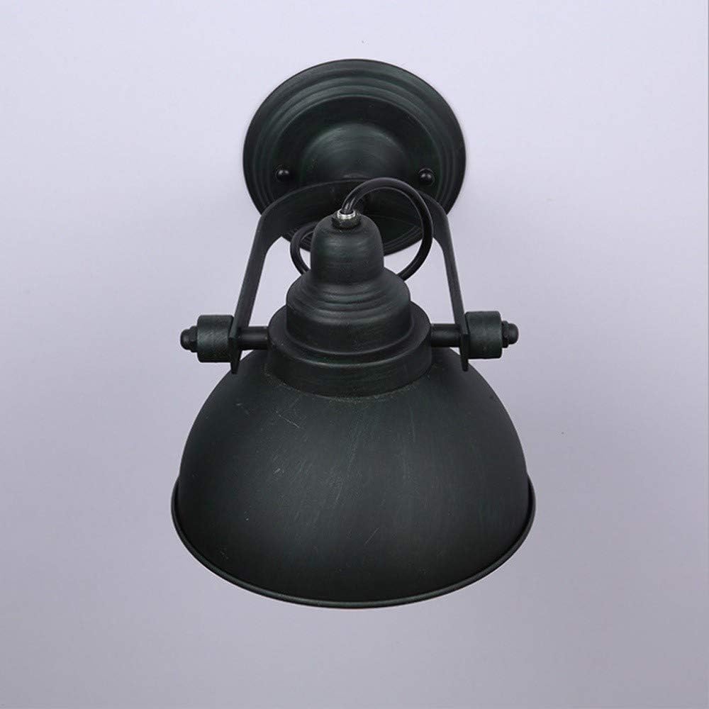 Wall Mounted Light American Retro Industrial Wall Sconce Single Head Adjustable Black Baking Paint Wrought Iron Wall Illumination Hollow Lampshade Brushed Nickel Bathroom Wall Lantern for Bedroo