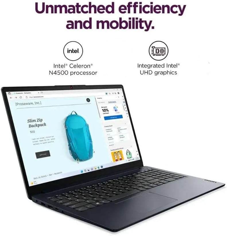 Lenovo IdeaPad 15.6' HD Anti-Glare w/ 1 Year Microsoft 365, 20GB RAM, 384GB SSD, Windows 11 Home, Up to 9.5 Hours Battery Life, Intel Processor, WiFi 6, HDMI, USB-C, SD Card Reader, w/WOWPC USB