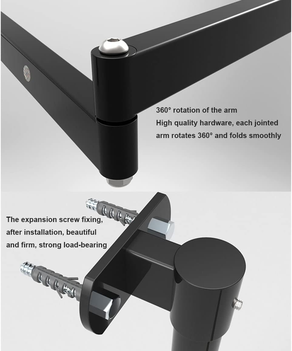 Wall Mount Laptop Stand - Swing/Tilt/Rotate Adjustable Screen Mount for 13-17 inch Laptops