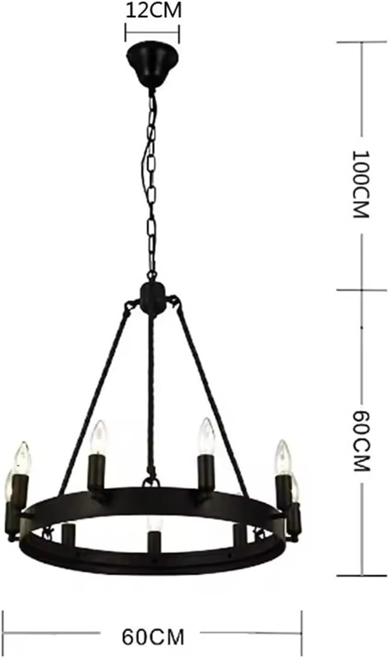 Industrial Vintage Black Chandelier for Kitchen Bedroom Living Room Indoor Lighting Retro Wrought Iron Antique Pendant Lights,Dining Light Fixtures