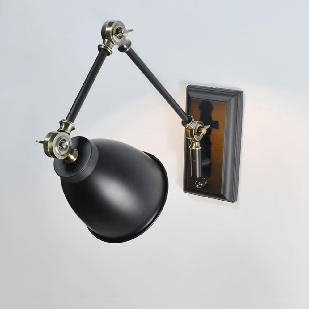 Tai Lu Wall lamp, Loft Industrial Adjustable Long Arm Wall Sconce Lamp Antique Retro V-intage Wrought Iron E-dison Metal Wall Light Fixture,Black Modern Chandeliers, Tal-159971