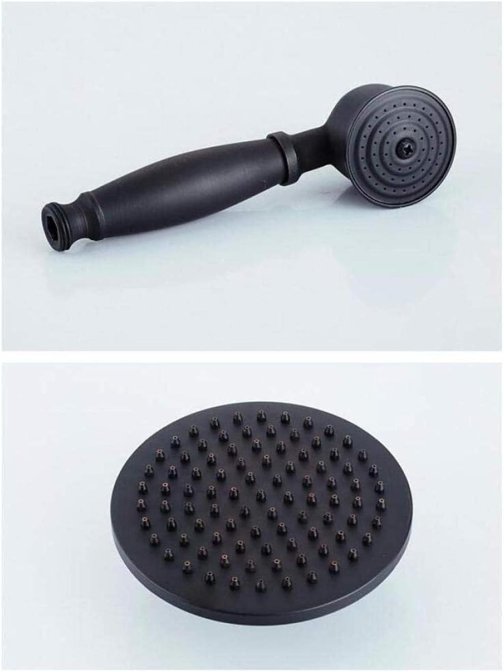Shower Set Continental Vintage High-End Comfortable Bathroom Black Bronze Round Type Rubber Top Spray Handheld Top Spray Hot and Cold Dual Use Shower Set