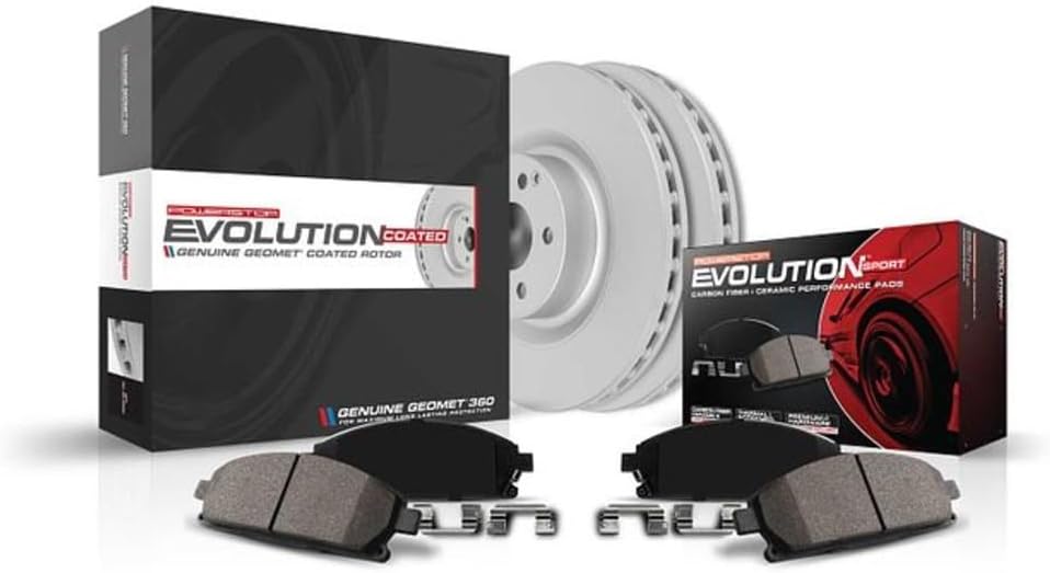 PowerStop Front Brake Kit for Ford C-Max 2013-17 |Escape 2013-19 |Volvo C30 2008-13 |C70 2006-13 |S40 2004-11 - Fully-Coated Disc Rotors with Z23 Carbon-Fiber Ceramic Brake Pads Upgrade, CRK4575