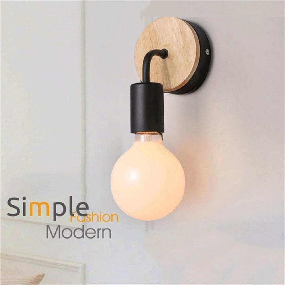 Nordic Solid Single Head Wall Lamp Modern Wrought Iron Wall Sconce Bedroom Bedside Wall Light Fixture Wall Mount Lighting for Corridor Aisle Vanity Mirror Decoration(White)(White)