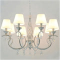 Wall Lighting Fixtures American Style Minimalist Candle Chandelier European Style Vintage Crystal Pendant Light Wrought Iron Ceiling Lighting Fixture Lamp for Dining Room Bathroom Foyer Living Room(Wh