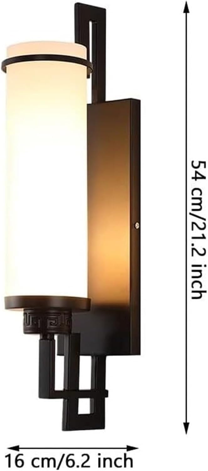 Living Room Dining Room Decorative Wall Sconce Modern Minimalist Glass Wrought Iron Wall Lamp Creative Household Lighting Fixtures Bedroom Bedside Night Wall Light(Gold)(Black)