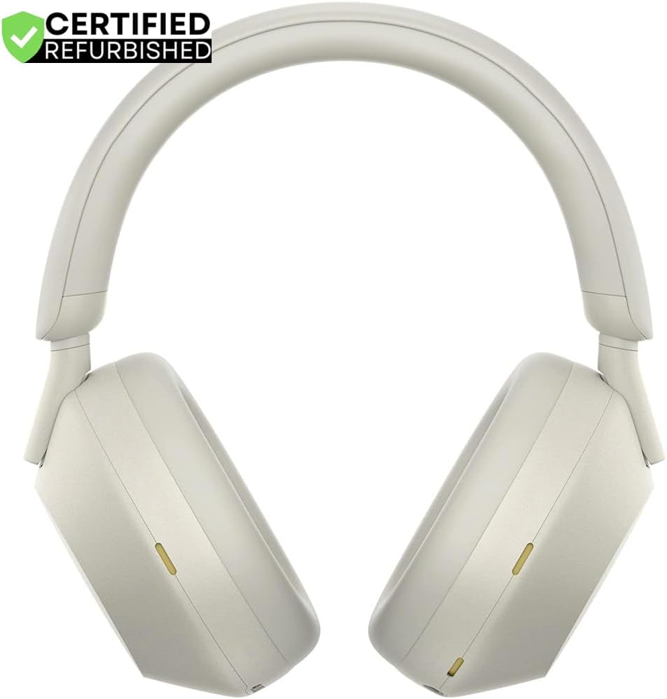 Sony (Refurbished WH1000XM5/S Wireless Industry Leading Noise Canceling Headphones Silver Bundle with 2 YR CPS Enhanced Protection Pack (Renewed)
