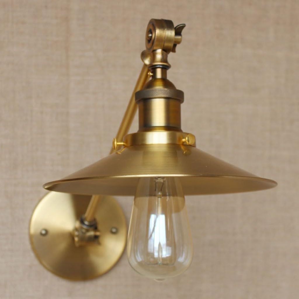 Wall Lamp Bathroom Lighting Wrought Iron Bedroom Lighting Retro Wall Lamps Simple Personality Creative Wall Lamps Outdoor Wall Lamps Wall Lamp for Bedroom(Brass)