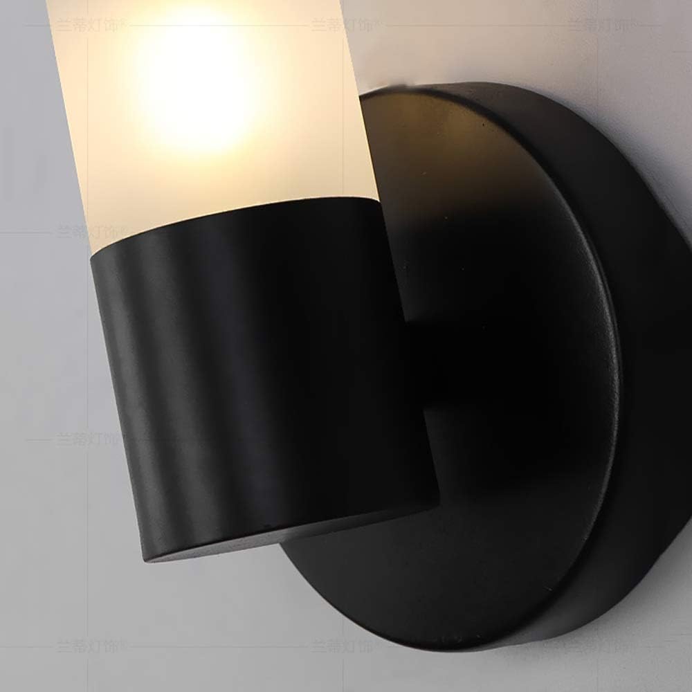 Tai Lu Wall lamp, Modern Creative LED Wall Light Nordic Wrought Iron Wall Sconce Loft V-intage Black Metal Bedroom Bedside Lamp Kitchen Restaurant Bar Decoration Lighting Fixture Bedside Readin