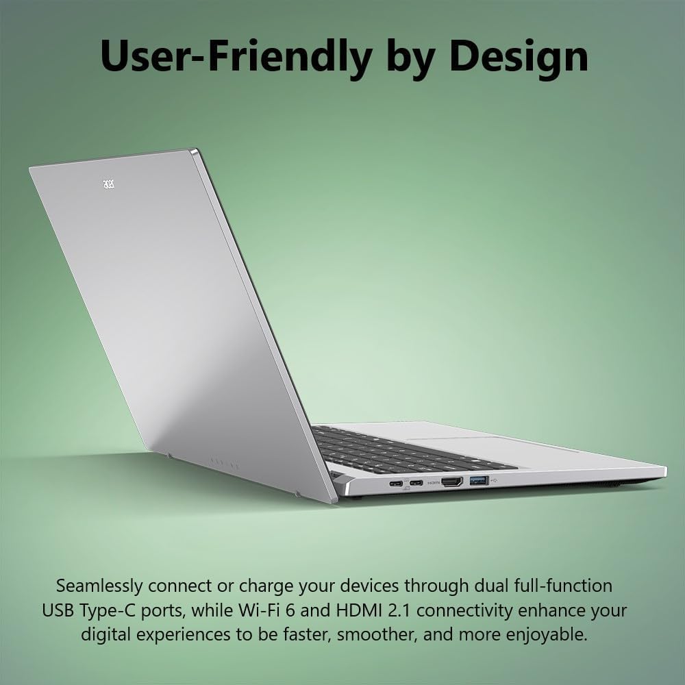 Acer New AI-Powered Business 15.6 inch FHD Laptop 2025/2026 Edition with Microsoft Office 365, Intel 8-Core Powerful Processor(Beats Intel Core i5-1335U), 8GB DDR5, 512GB SSD, Windows 11, WOWPC USB
