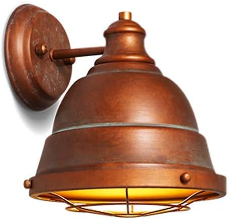 Vintage Industrial Wrought Iron Wall Lamp - Retro Black Wall-Mounted Lantern for Bedroom, Living Room, Bathroom, and Hallway(Red Copper)