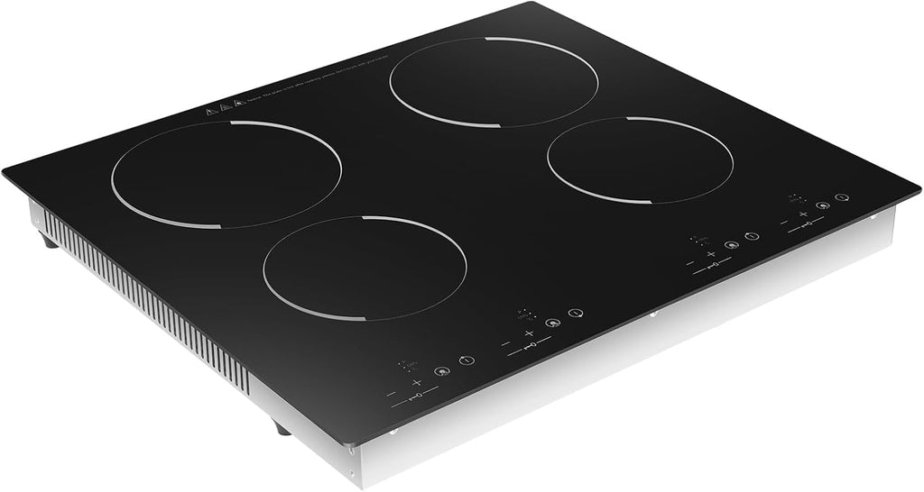3000W Electric Cooktop with 4 Power Boost Burners 110V 9 Power Levels Electric Stove with LED Display & Child Safety Lock for immer Steam, Slow Cook, Fry